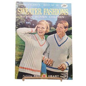 Vintage Coats & Clarks Sweater Fashions Book No. 131 For Men Women & Children